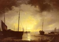 Haanen, Remigius van - Beached Fishing Boats by Moonlight
